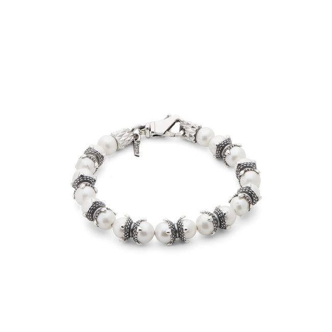 Emanuele Bicocchi Large Pearl Bracelet - Silver