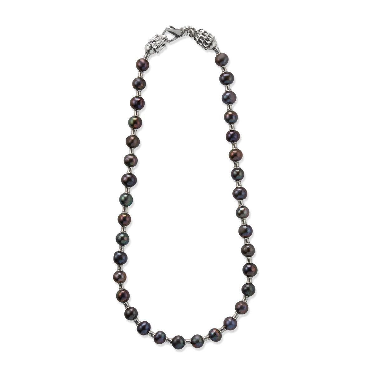 Emanuele Bicocchi Black Pearl Necklace - Silver