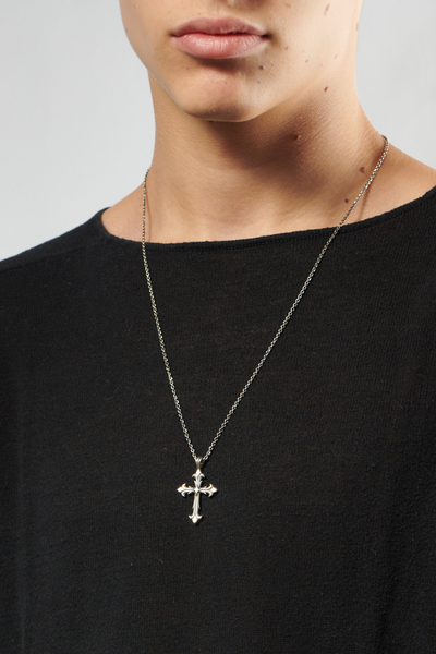 Emanuele Bicocchi Fleury Cross Medium Necklace - Silver - Due West