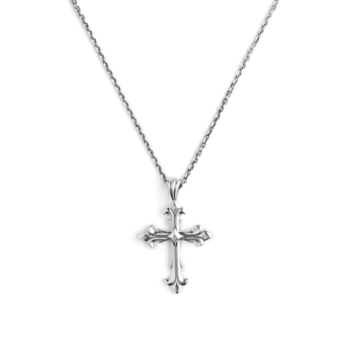 Emanuele Bicocchi Fleury Cross Medium Necklace - Silver