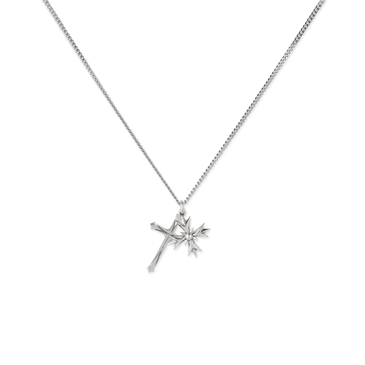 Emanuele Bicocchi Crest And Cross Necklace - Silver