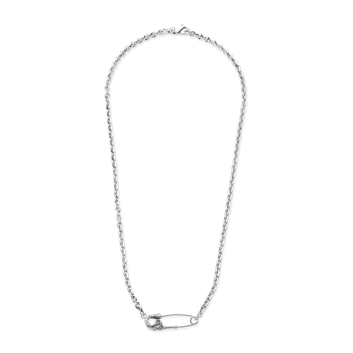 Emanuele Bicocchi Arabesque Safety Pin Necklace - Silver