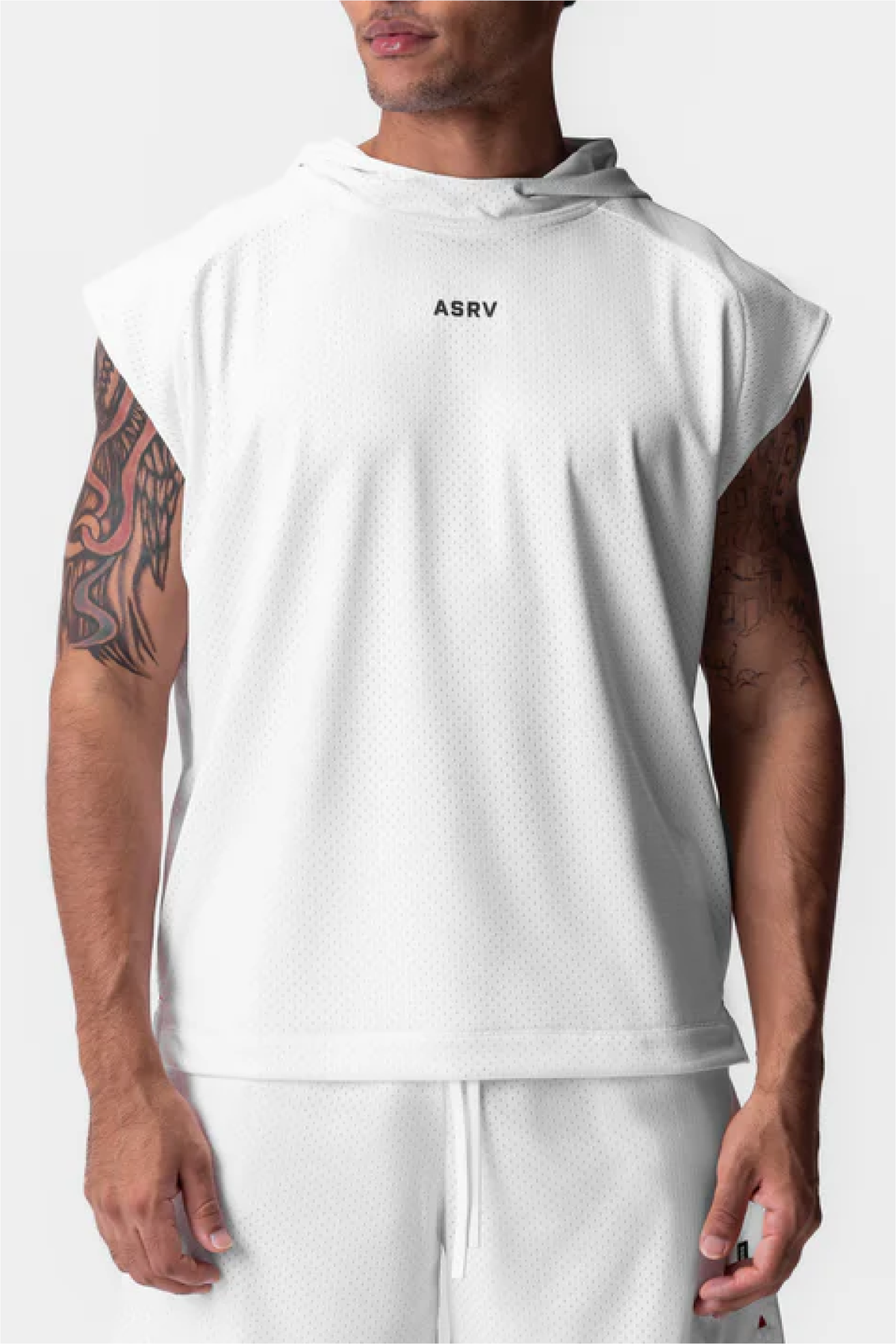 ASRV Reversible 2-in-1 Cutoff Hoodie - White