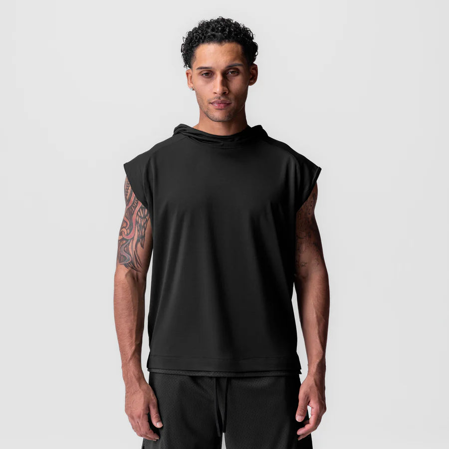 ASRV Reversible 2 in 1 Cutoff Hoodie Black Due West