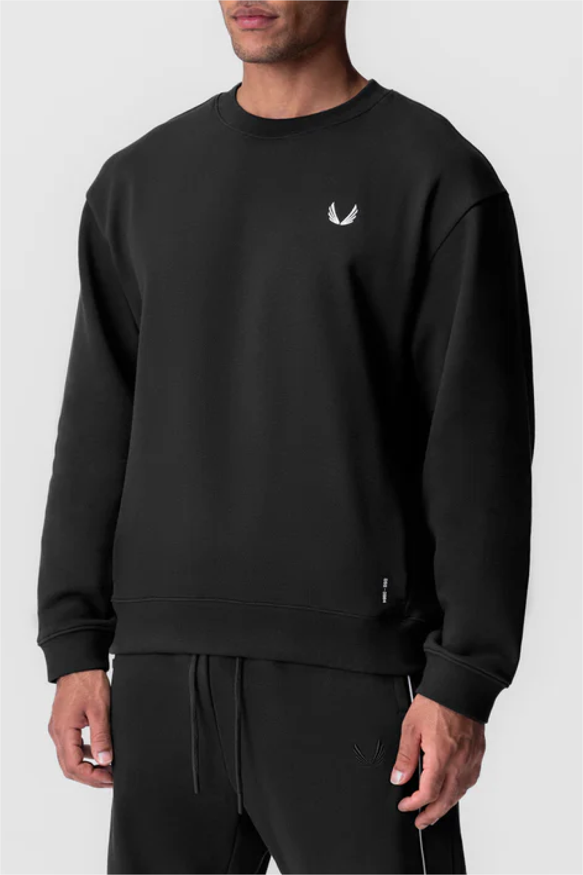 ASRV Herringbone Terry Crewneck - Black