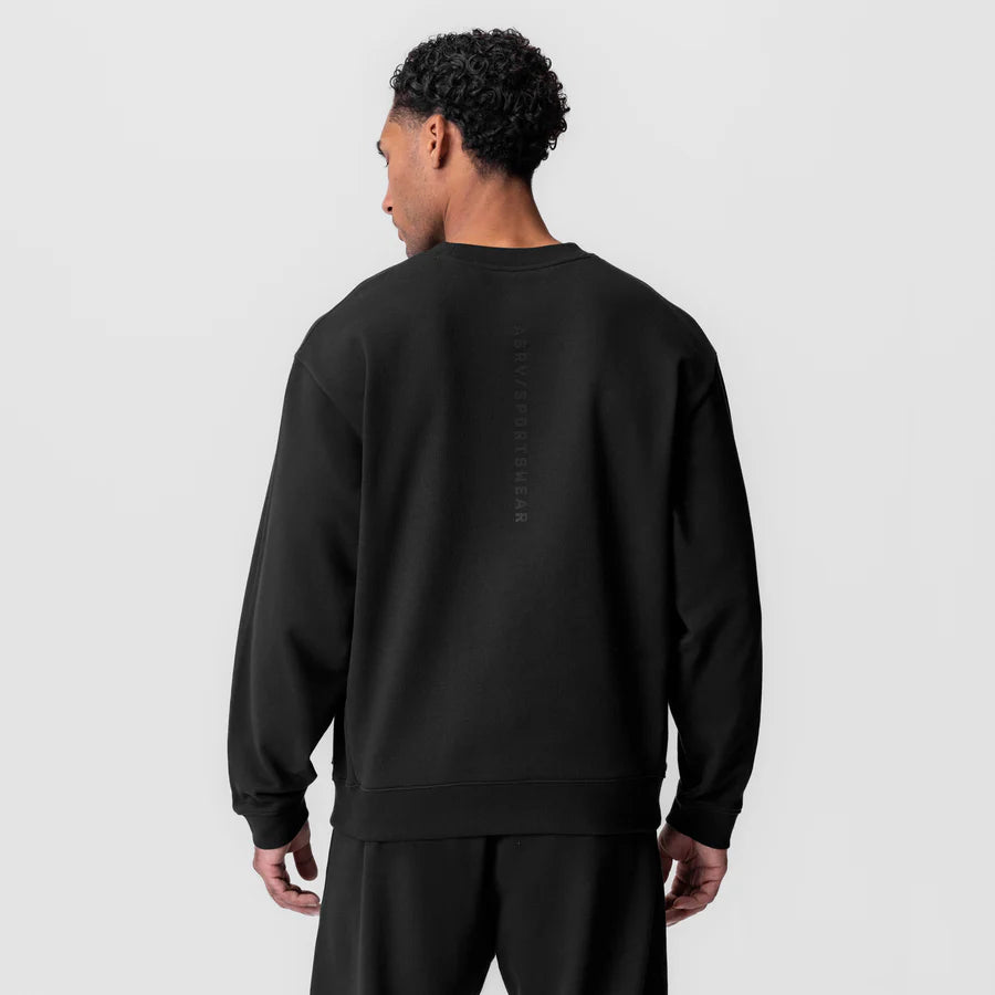 ASRV Herringbone Terry Crewneck - Black