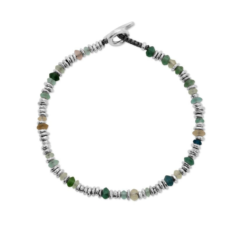 M.Cohen by MAOR Pilla Bracelet - Green Jade/Silver