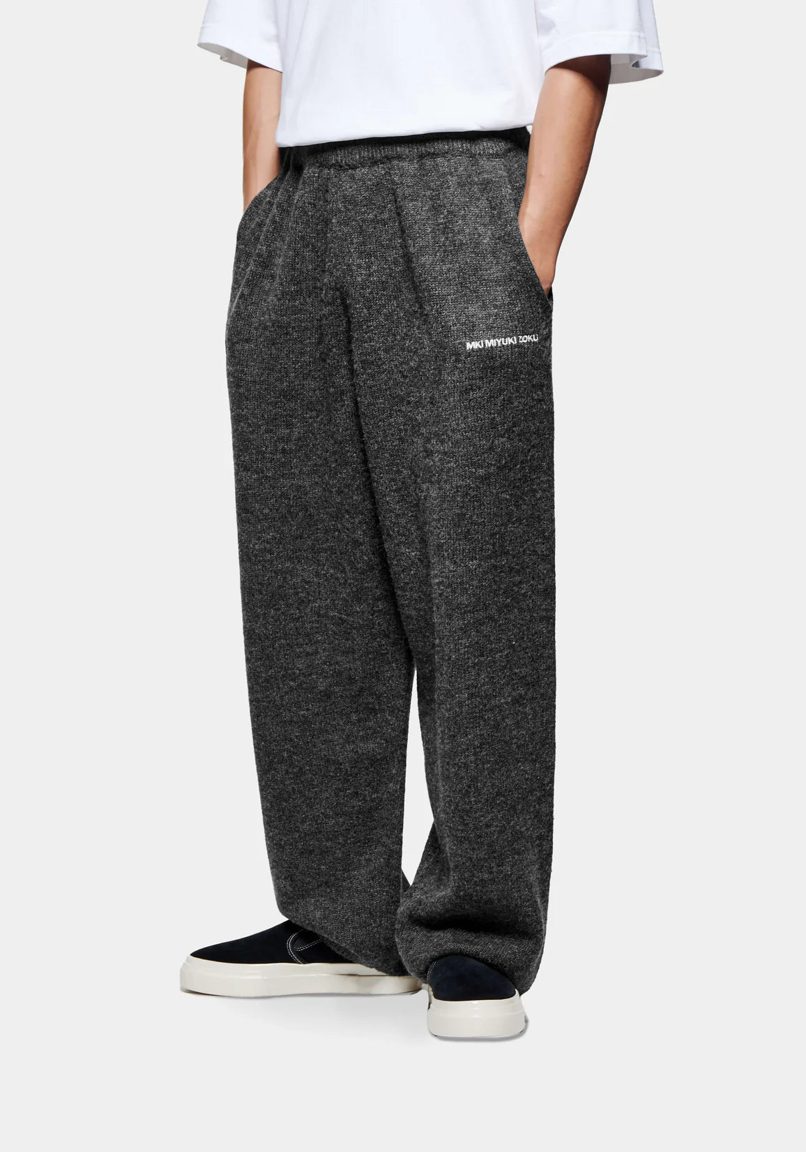 MKI Miyuki Zoku Mohair Blend Wide Leg Joggers - Black