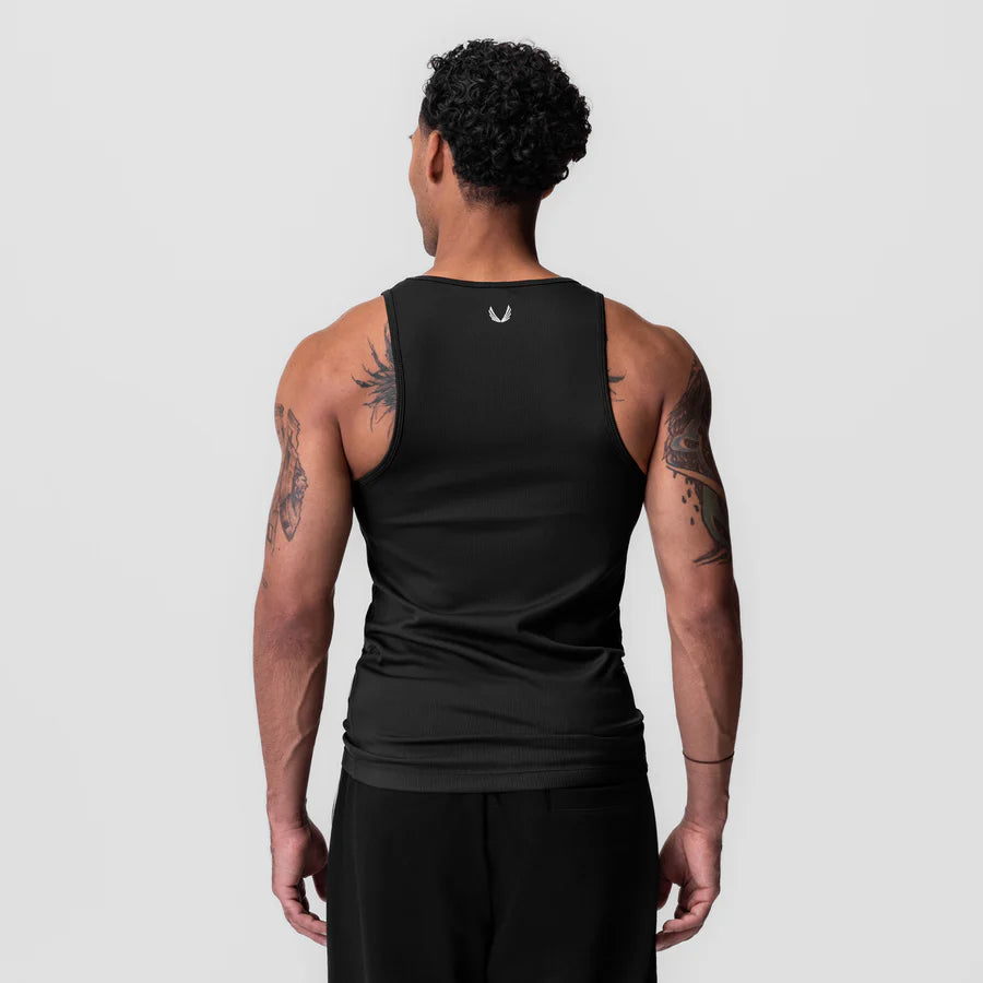 ASRV 0986 Creora Tech Ribbed Tank - Black