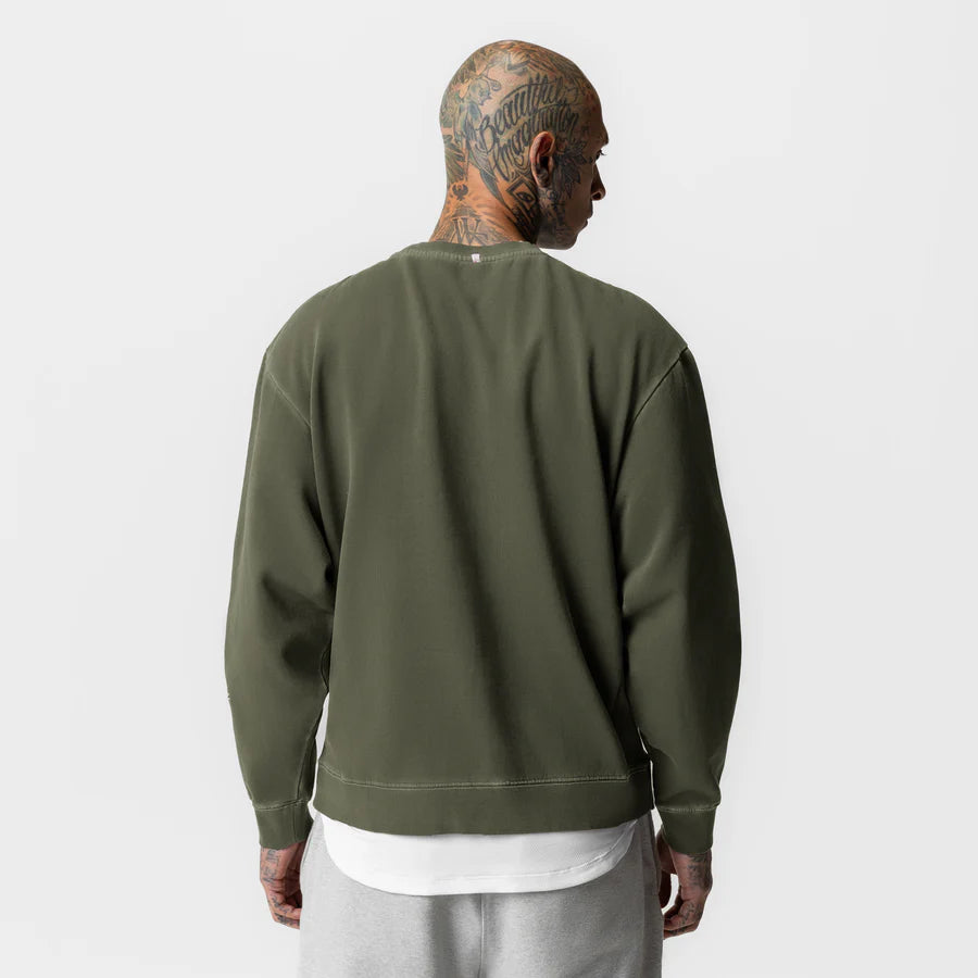 ASRV Tech Essential Distressed Crewneck - Olive