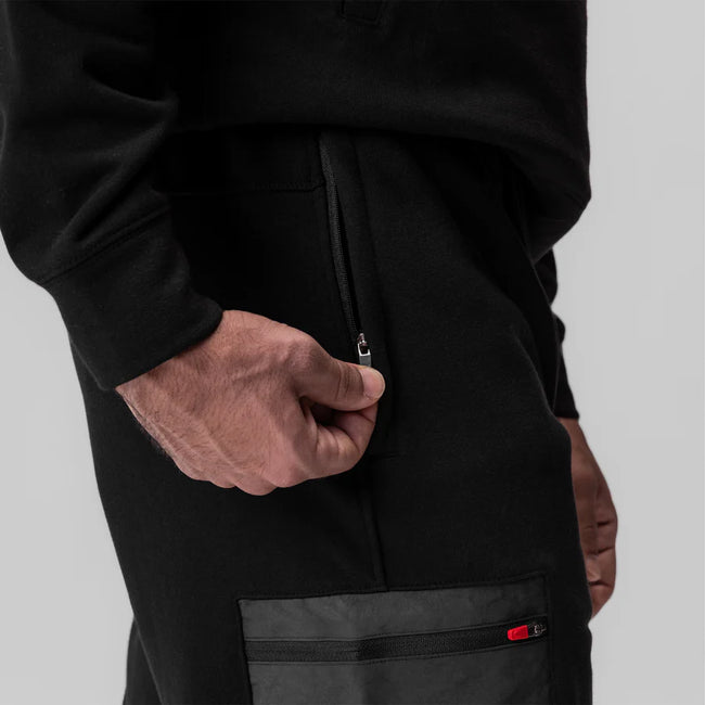 ASRV Tech-Terry™ Paneled Cinch Cargo Jogger Pants - Black