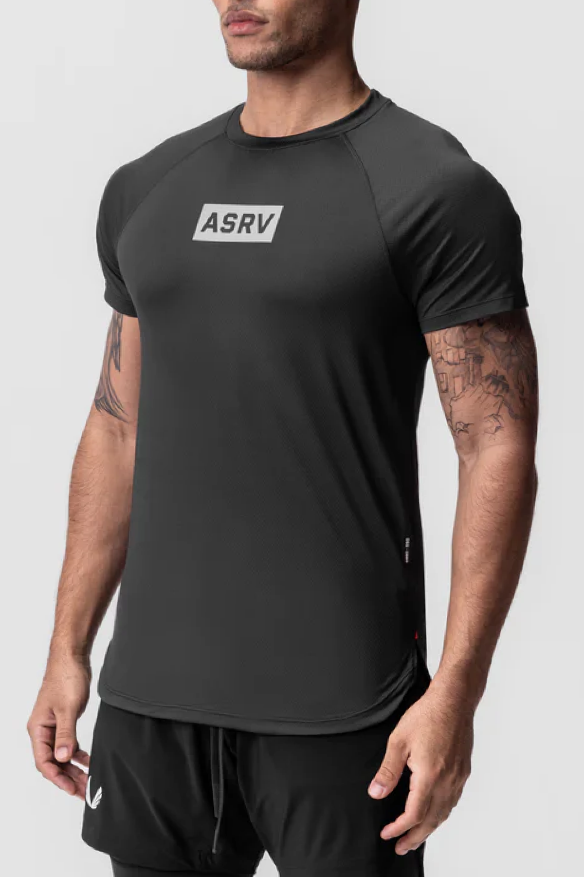 ASRV Aerosilver® Established Box Logo Tee - Black