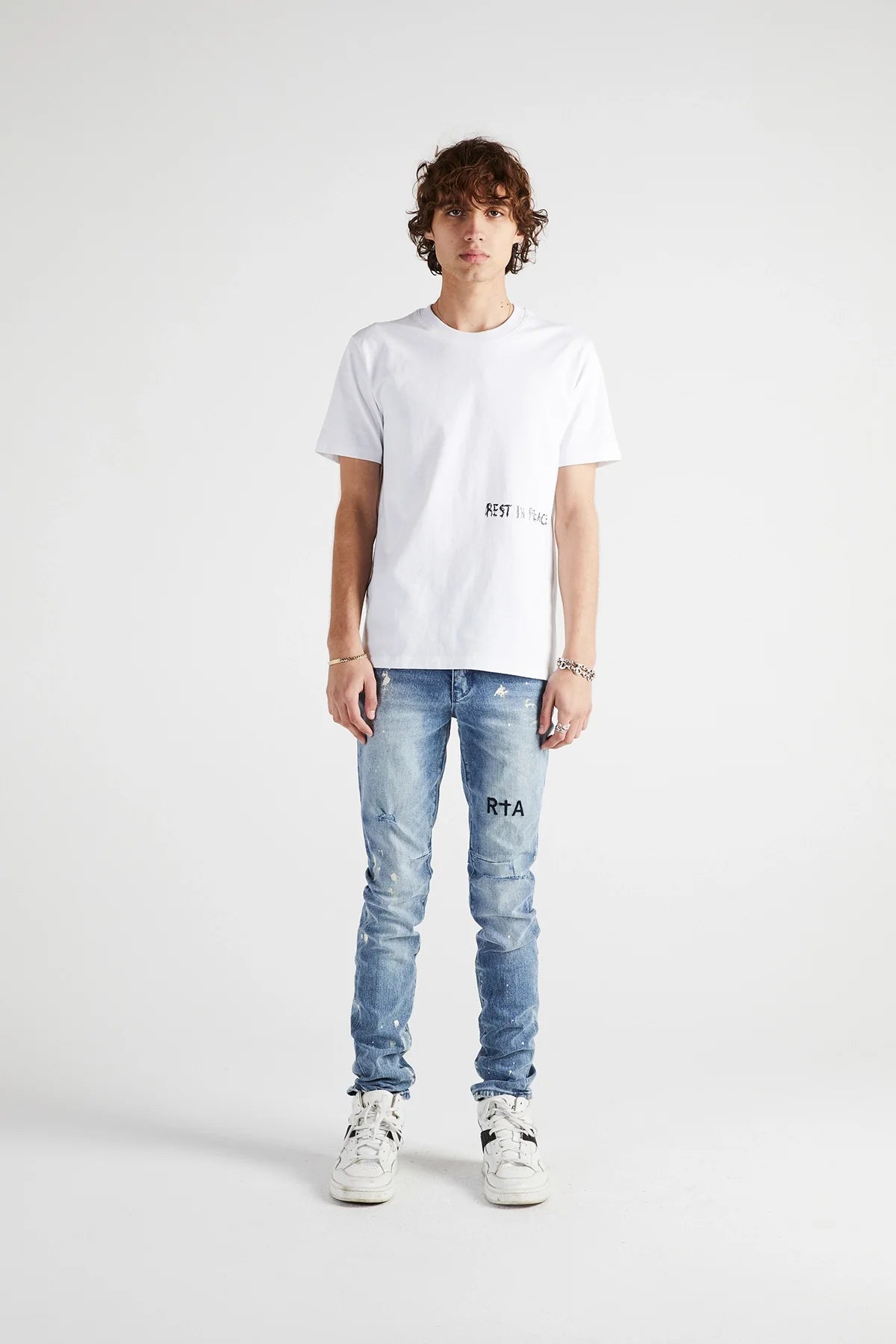 RTA Clayton Distressed Skinny Jeans - Blue