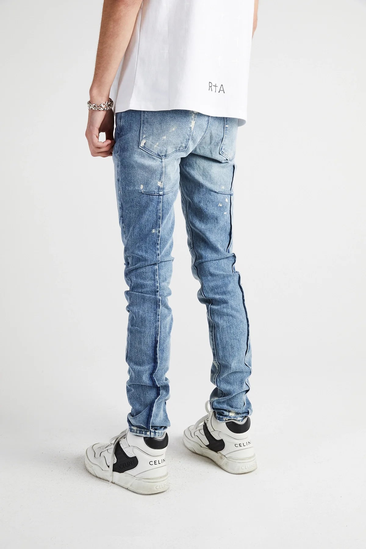 RTA Clayton Distressed Skinny Jeans - Blue