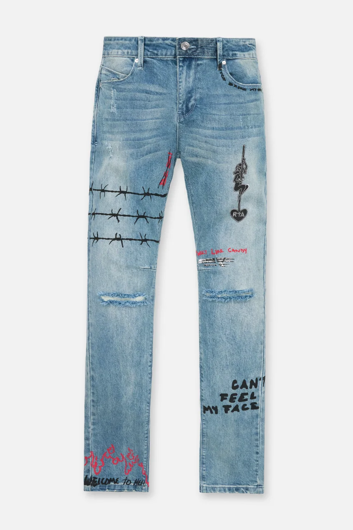 RTA Bryant RLD Artistic Skinny Jeans - Blue