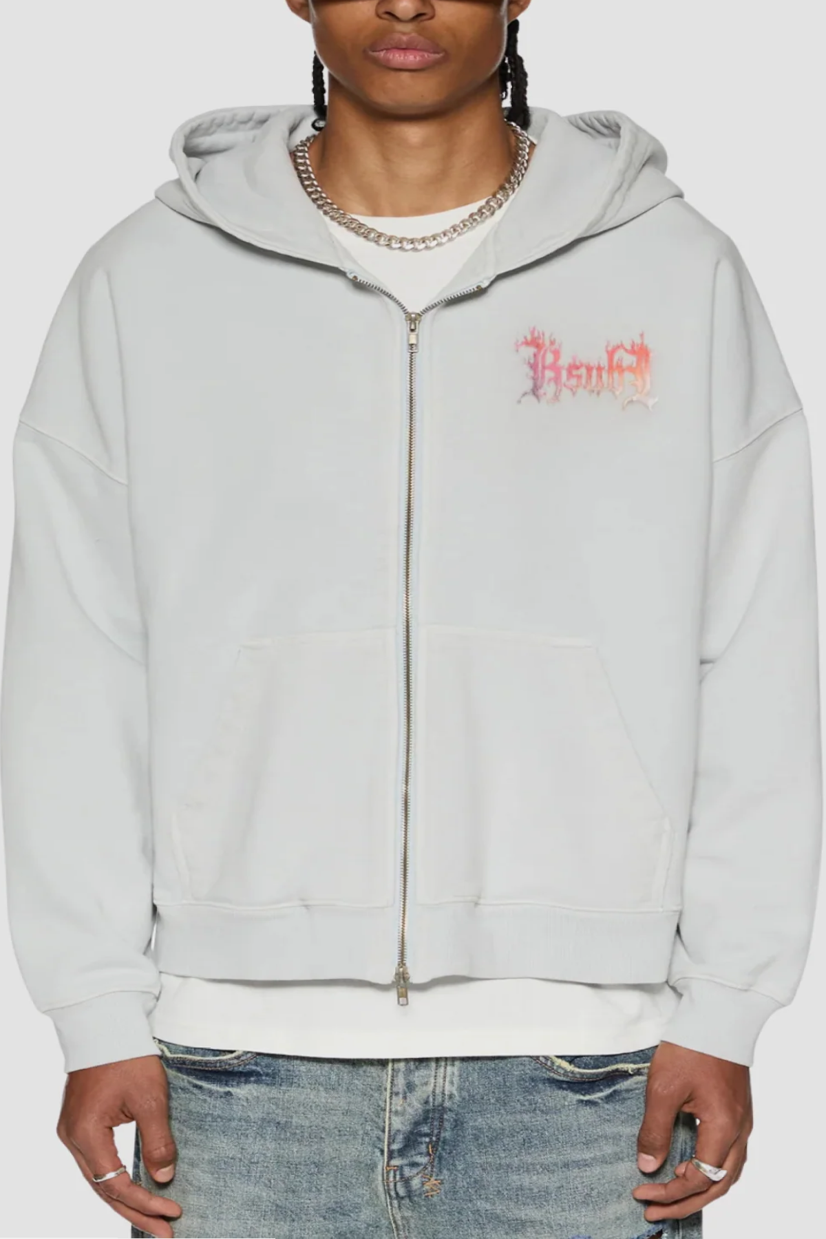 Ksubi Fuego Ekcess Zip Thru Hoodie - White