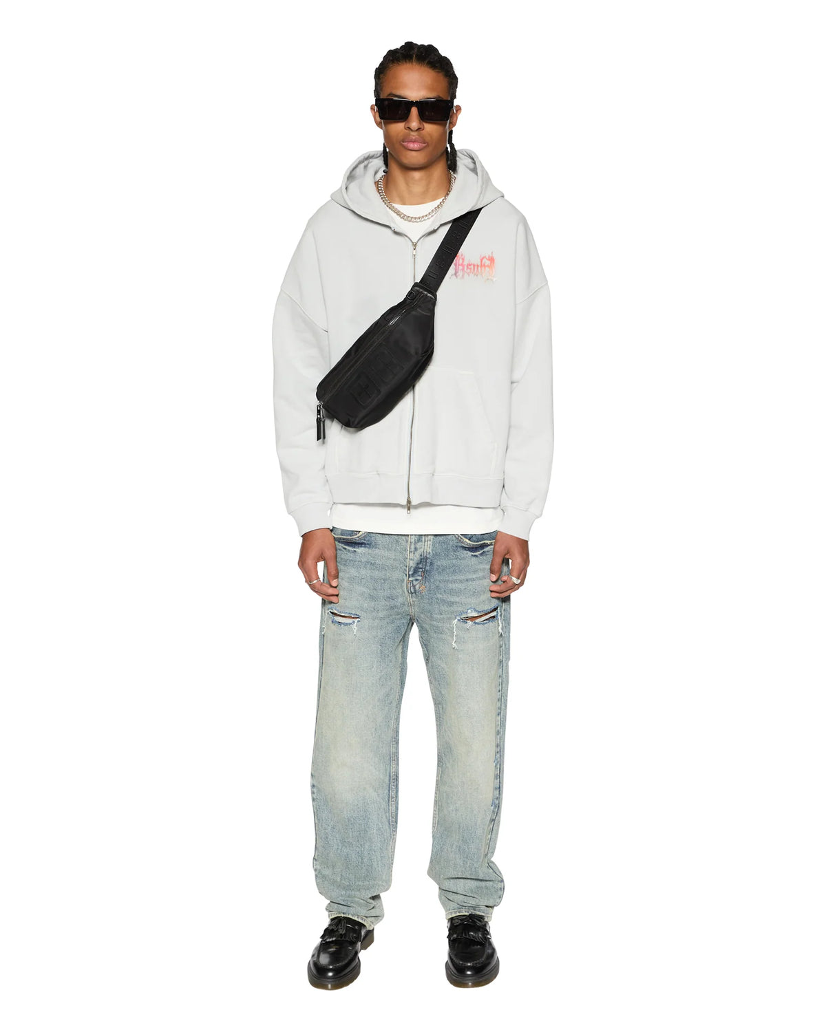 Ksubi Fuego Ekcess Zip Thru Hoodie - White