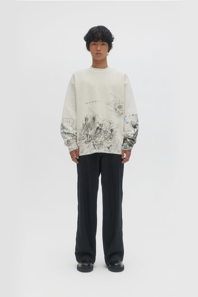 DOMREBEL Bones Sweatshirt - Greige