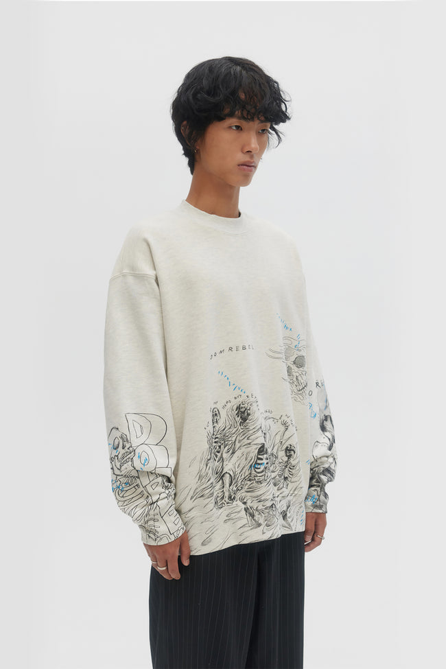 DOMREBEL Bones Sweatshirt - Greige