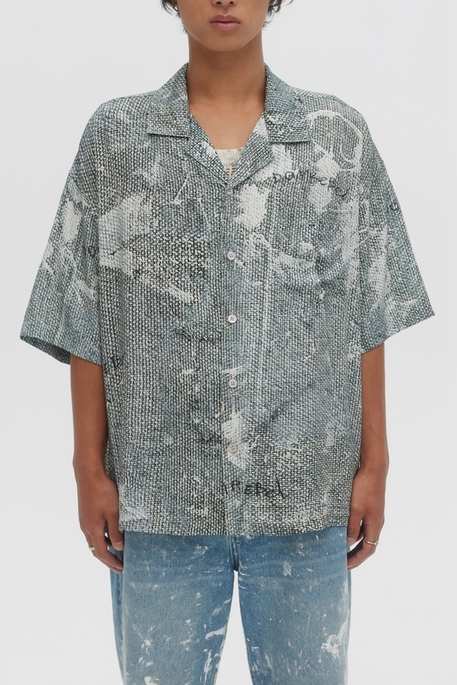 DOMREBEL Dropcloth Camp Collar Shirt - Beige