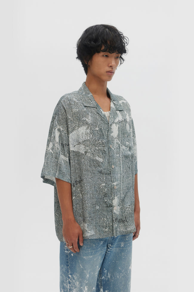 DOMREBEL Dropcloth Camp Collar Shirt - Beige