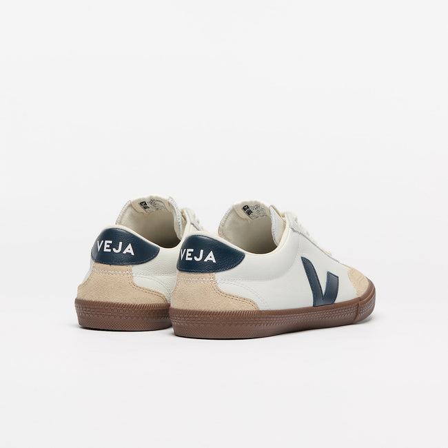 Veja Womens Volley O.T Leather Sneakers - White/Navy