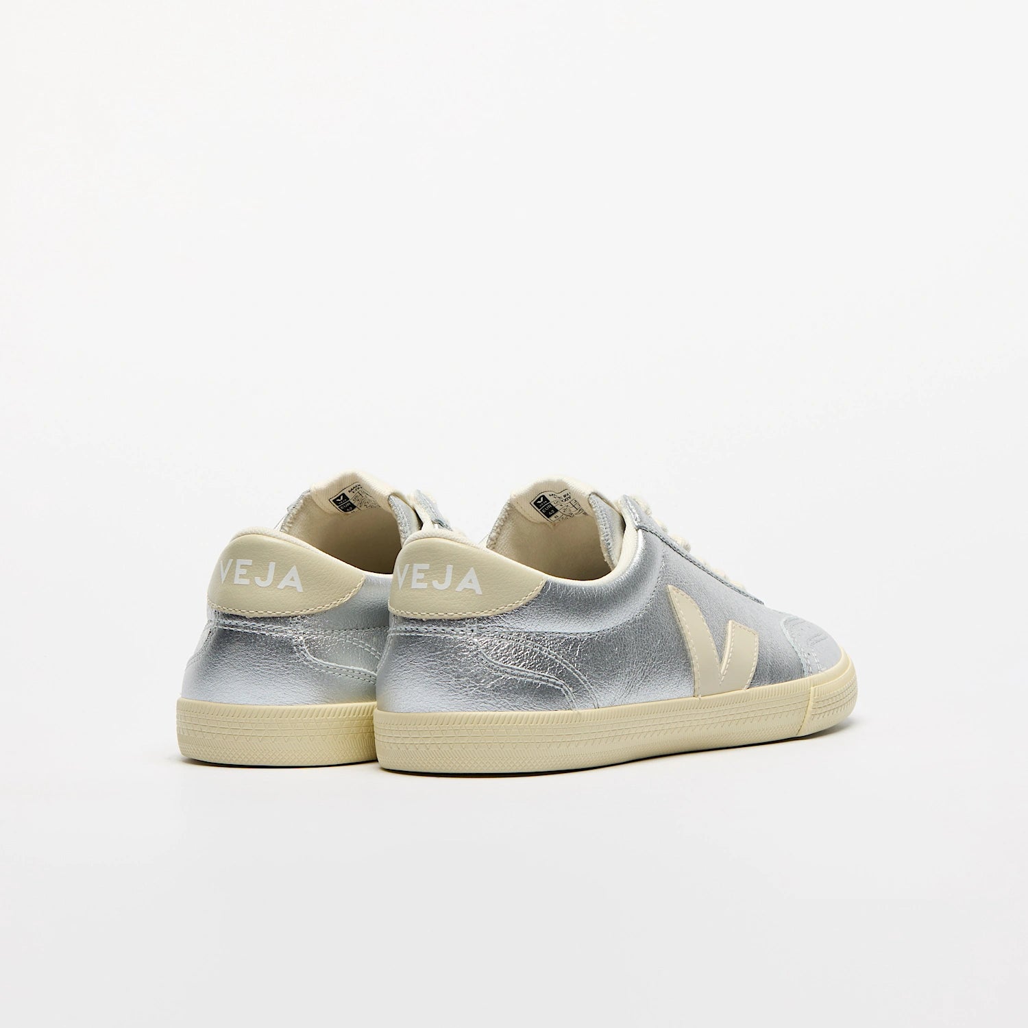 Veja Womens Volley O.T Leather Sneakers - Silver - Due West Veja Womens Volley O.T Leather Sneakers - Silver - Due West