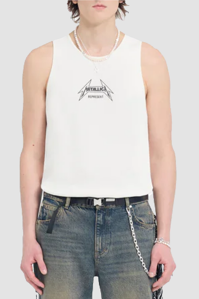 Represent x Metallica 40 Year Tank - Flat White