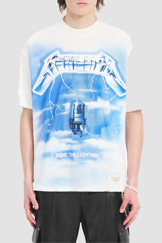 Represent x Metallica Ride The Lightning Tee - Flat White