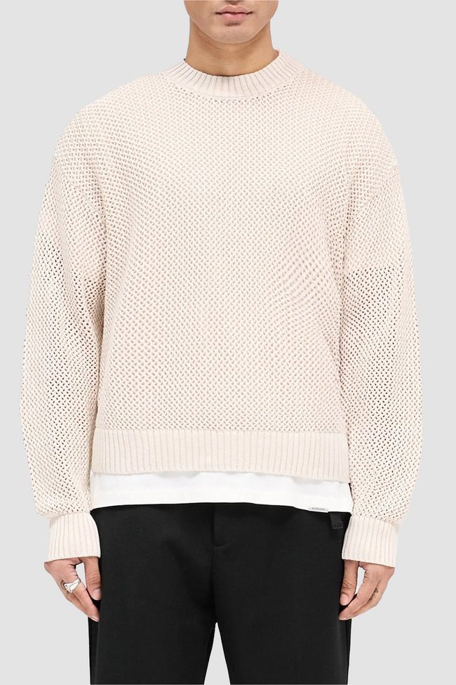Represent Open Gauge Knit Crewneck - Off White