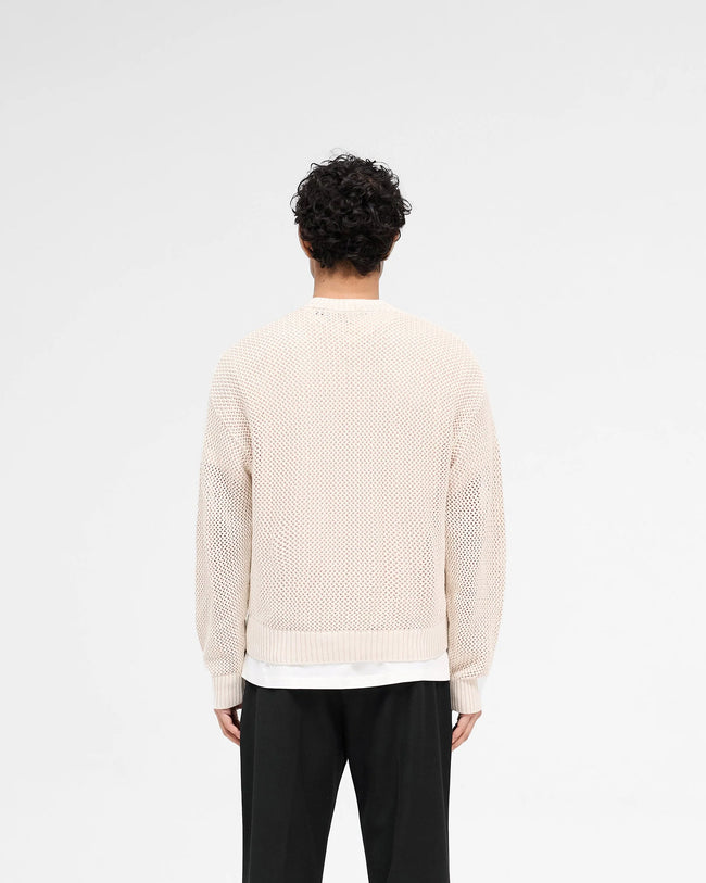 Represent Open Gauge Knit Crewneck - Off White
