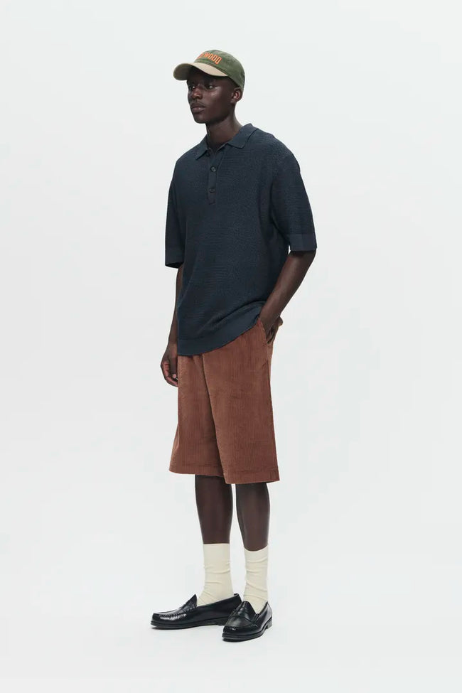 WOOD WOOD Upton Knit Polo - Navy