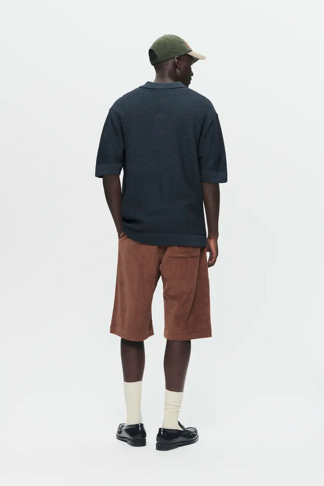 WOOD WOOD Upton Knit Polo - Navy