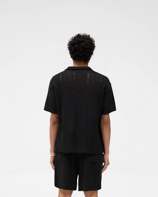 Represent All Over Crochet Shirt - Jet Black