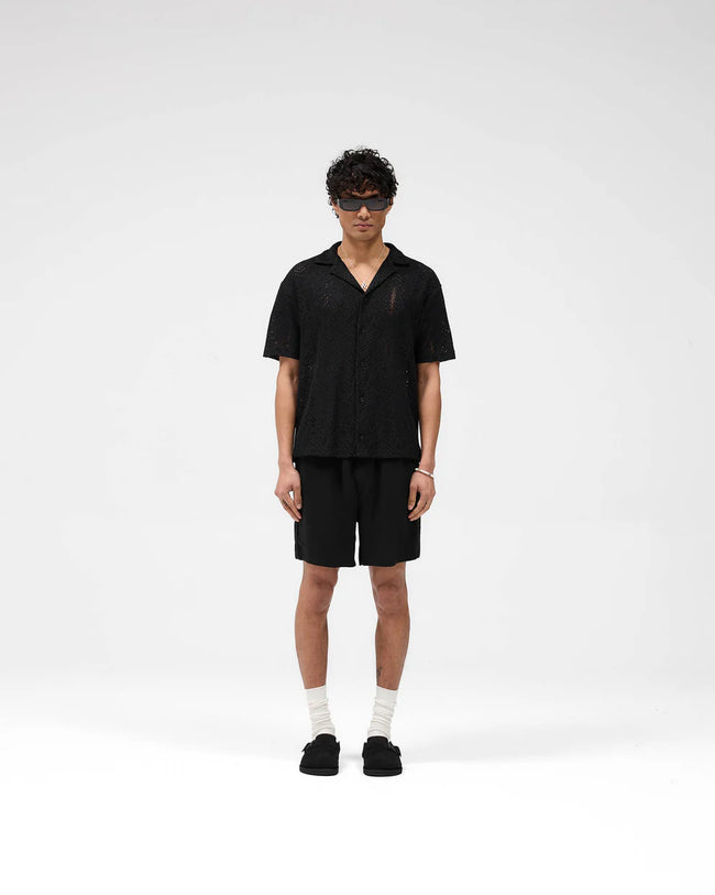 Represent All Over Crochet Shirt - Jet Black