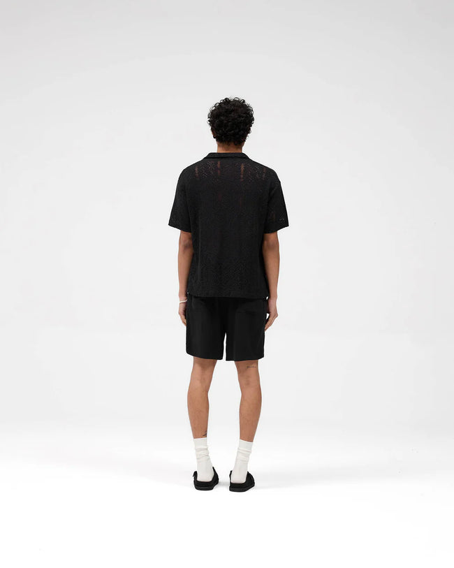 Represent All Over Crochet Shirt - Jet Black
