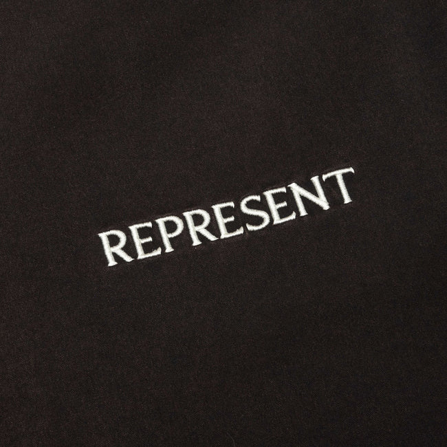 Represent Script Camp Collar Shirt - Jet Black