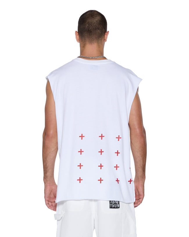 Ksubi Kingdom Cut Off Biggie Tank - White