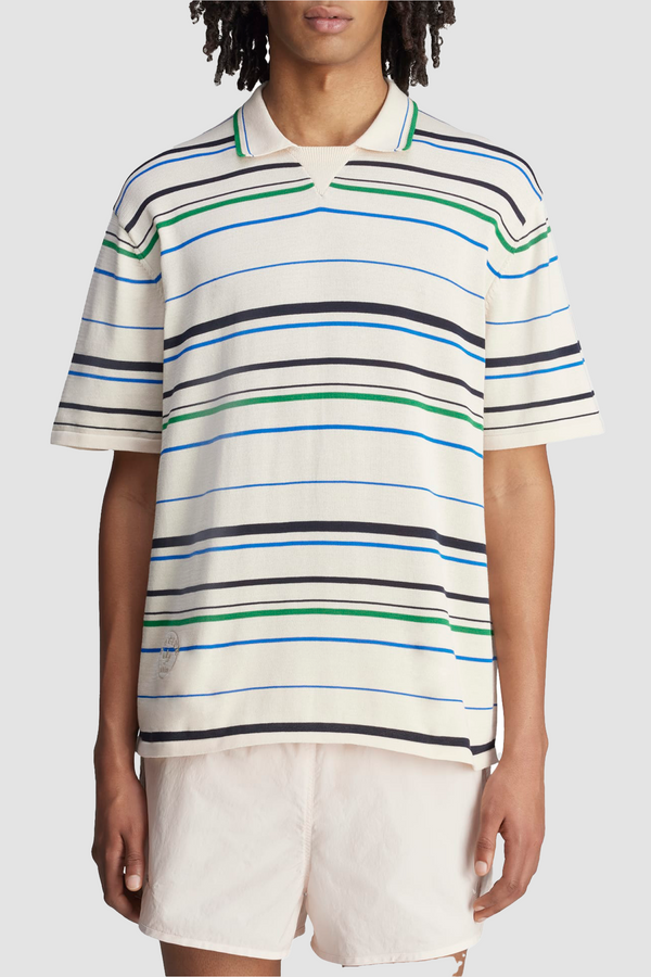 トップス Wales Bonner Roots polo shirt sweater M Wales Bonner Navy Roots Knitted Polo Shirt | Harrods US