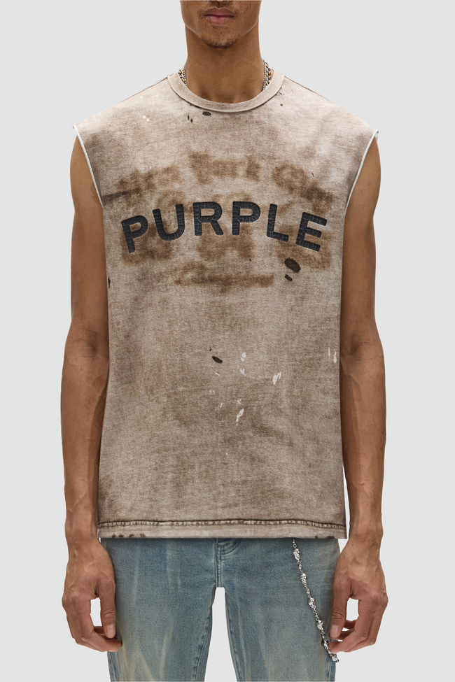 Purple Brand Wordmark Tank - Brown