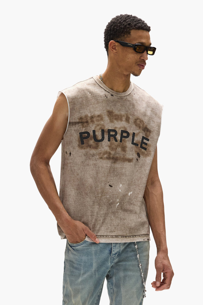 Purple Brand Wordmark Tank - Brown