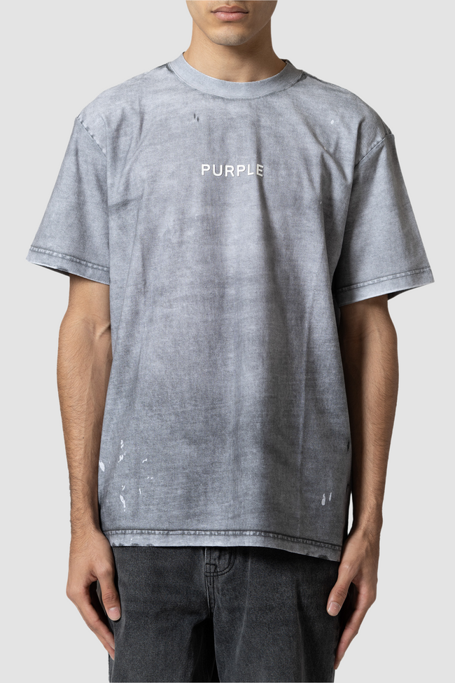 Purple Brand Wordmark Tee - Grey