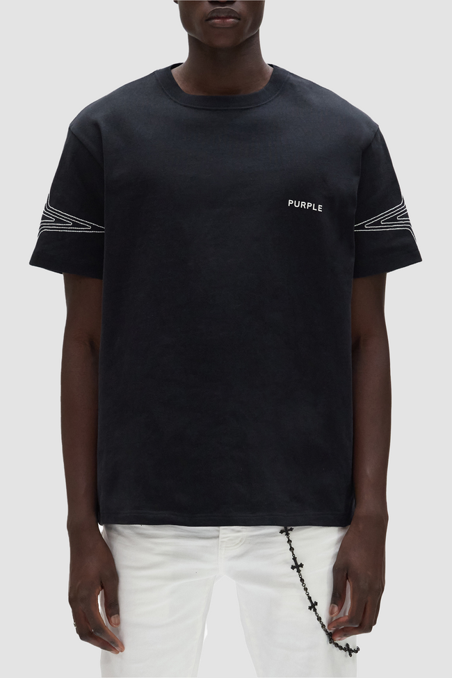 Purple Brand Heavyweight Jumbo Star Tee - Black