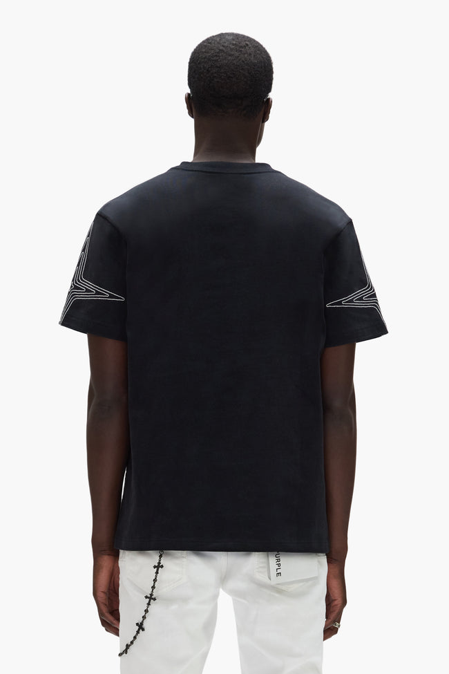 Purple Brand Heavyweight Jumbo Star Tee - Black