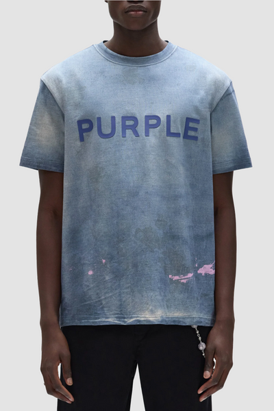 Purple Brand Wordmark Tee - Blue - Due West