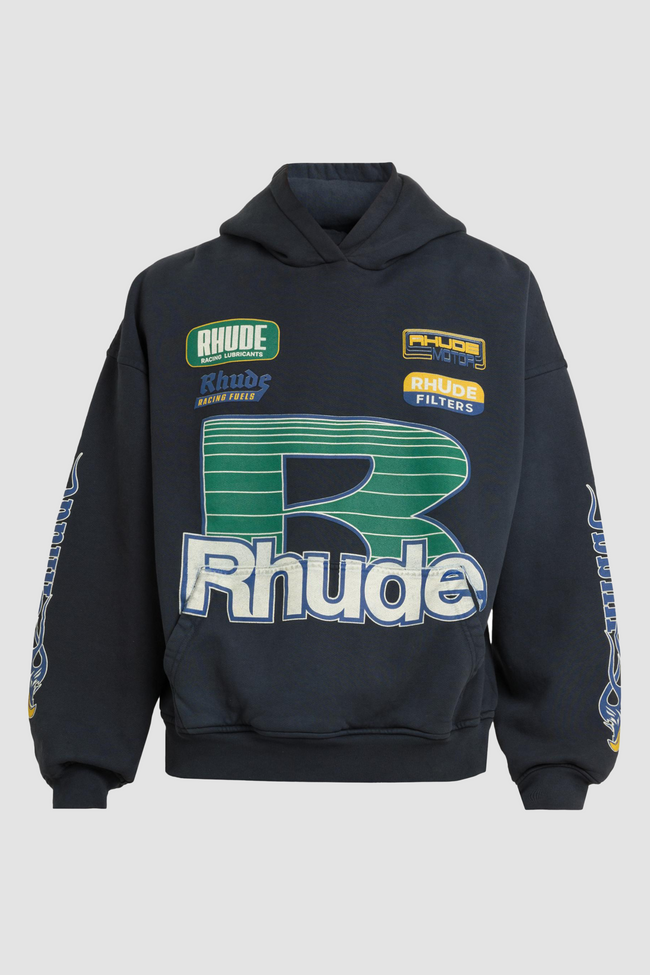 Rhude Roadway Racing Hoodie - Vintage Black