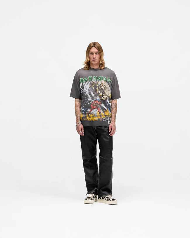 Represent X Iron Maiden Number of the Beast Tee - Sunfade Grey