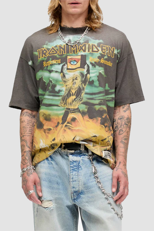 Represent X Iron Maiden Holy Smoke Tee - Sunfade Grey