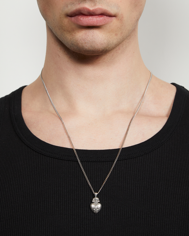 Emanuele Bicocchi Sacred Heart Necklace - Silver