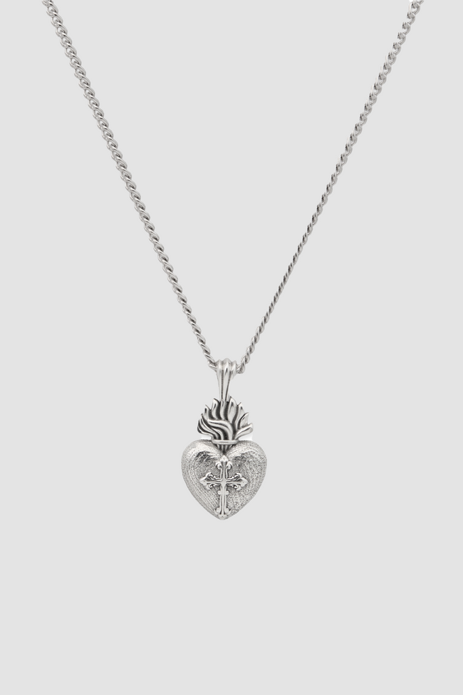 Emanuele Bicocchi Sacred Heart Necklace - Silver
